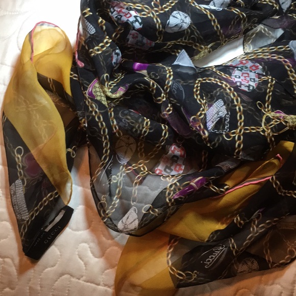 GUCCI silk chiffon scarf - Picture 1 of 4